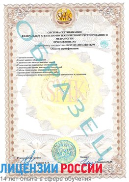 Образец сертификата соответствия (приложение) Щелково Сертификат ISO 14001